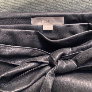 Faux leather midi wrap skirt